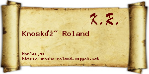 Knoskó Roland névjegykártya